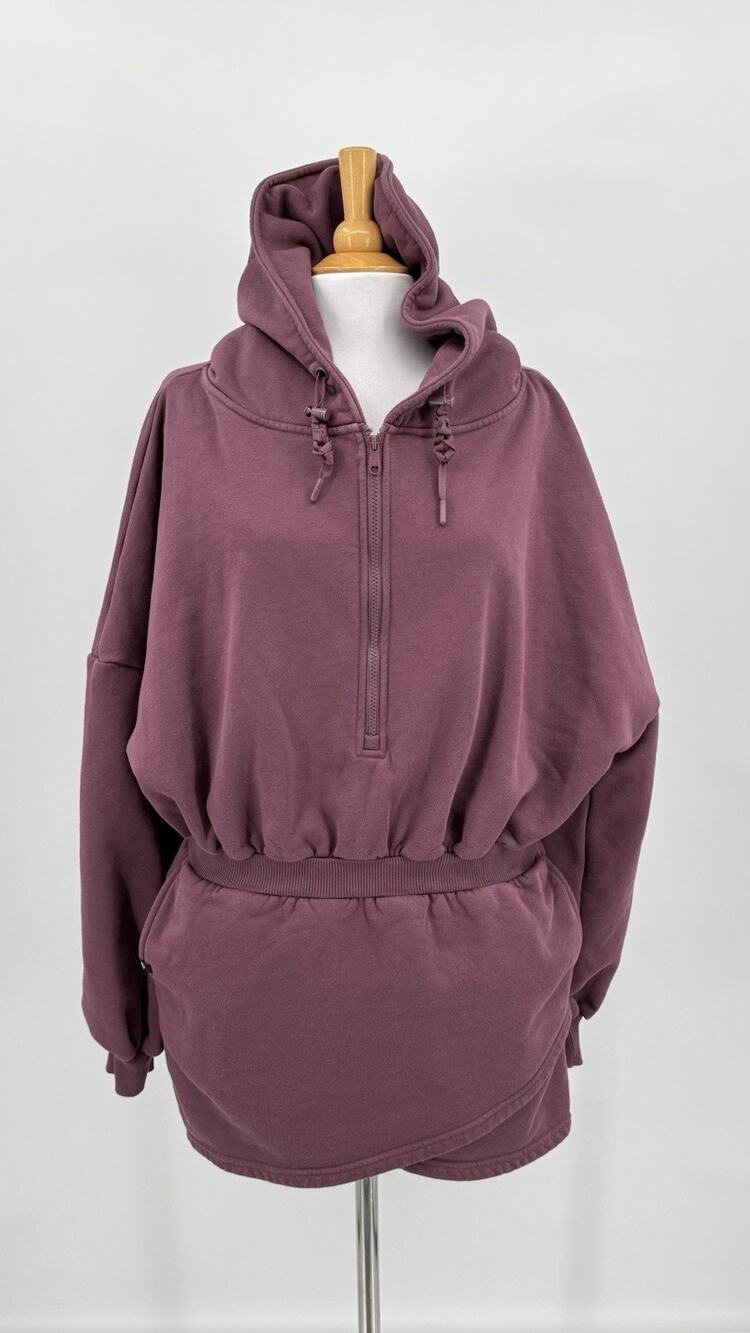 POPFLEX Game Day Dress Hoodie Mini Active Oversized Casual Purple Small Medium
